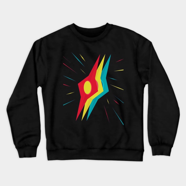 Pop Style Anime Shuriken Crewneck Sweatshirt by WhiteCatGraphics